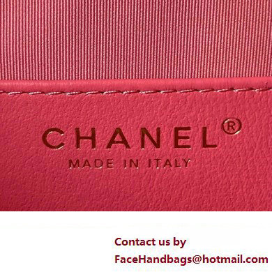 Chanel Lambskin  &  Gold-Tone Metal Baguette Bag AS4611 Fuchsia 2024